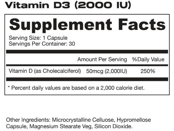 Vitamin D3 (2,000 IU)